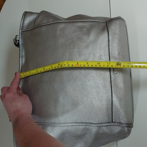 Coach New York Metallic Leather Large Shoulder Bag - Picture 13 of 17